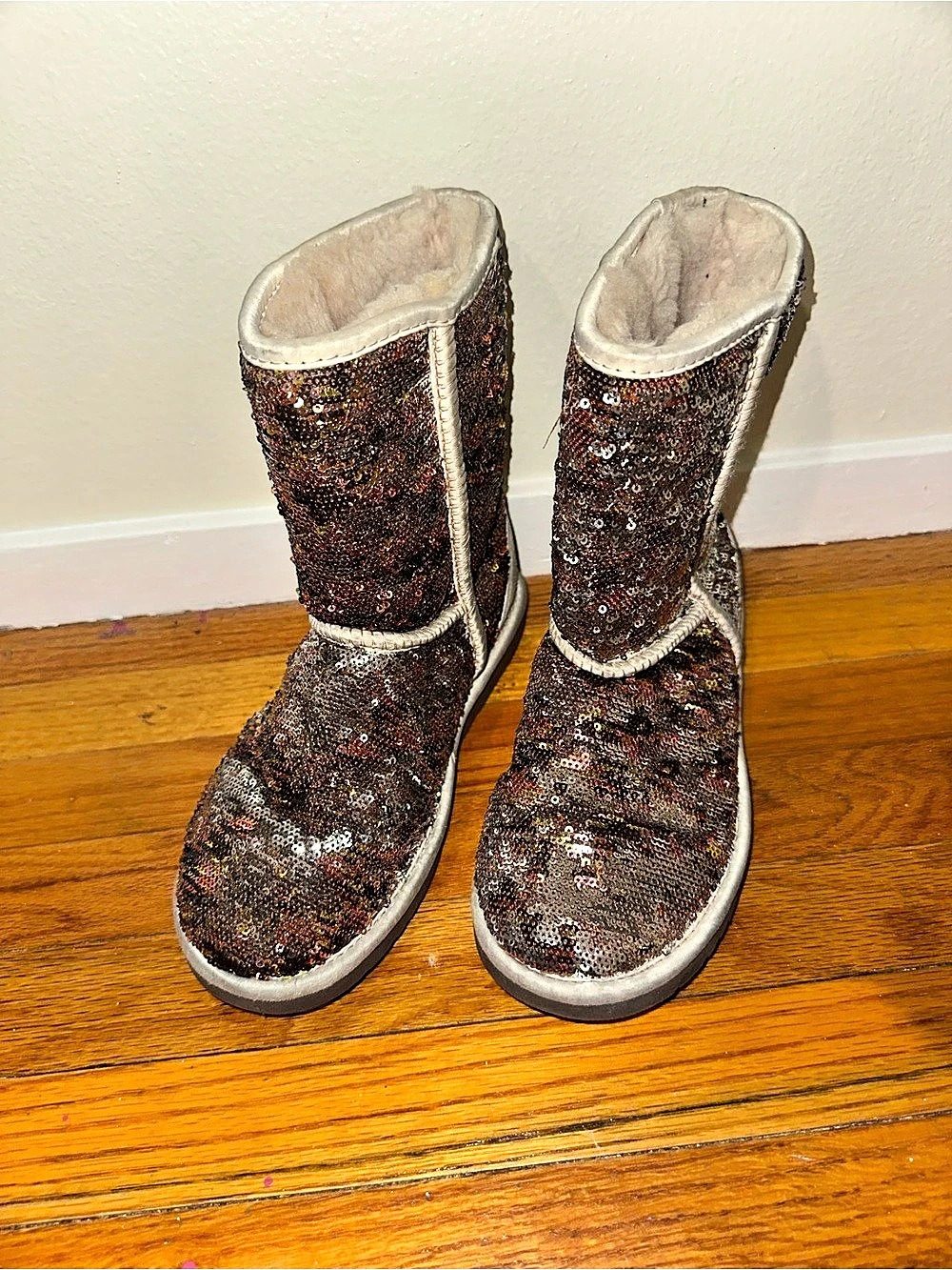 UGG Sequin Winter Boots in Brown & Silver